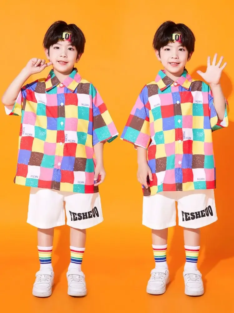 Costumes de danse Hip Hop pour groupe de pom-pom girl, vêtements de danse Jazz pour la journée des enfants, haut et short pour garçons et filles, jupes, vêtements de danse de rue