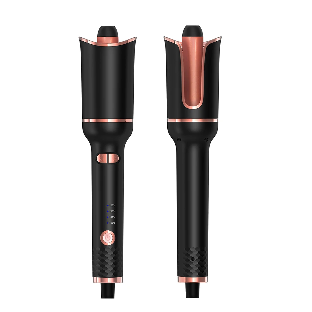 ABS Adjustable Heat Settings Gentle On Hair With Professional Anti-Tangles Automatic Hair Curler blac gold EU Plug