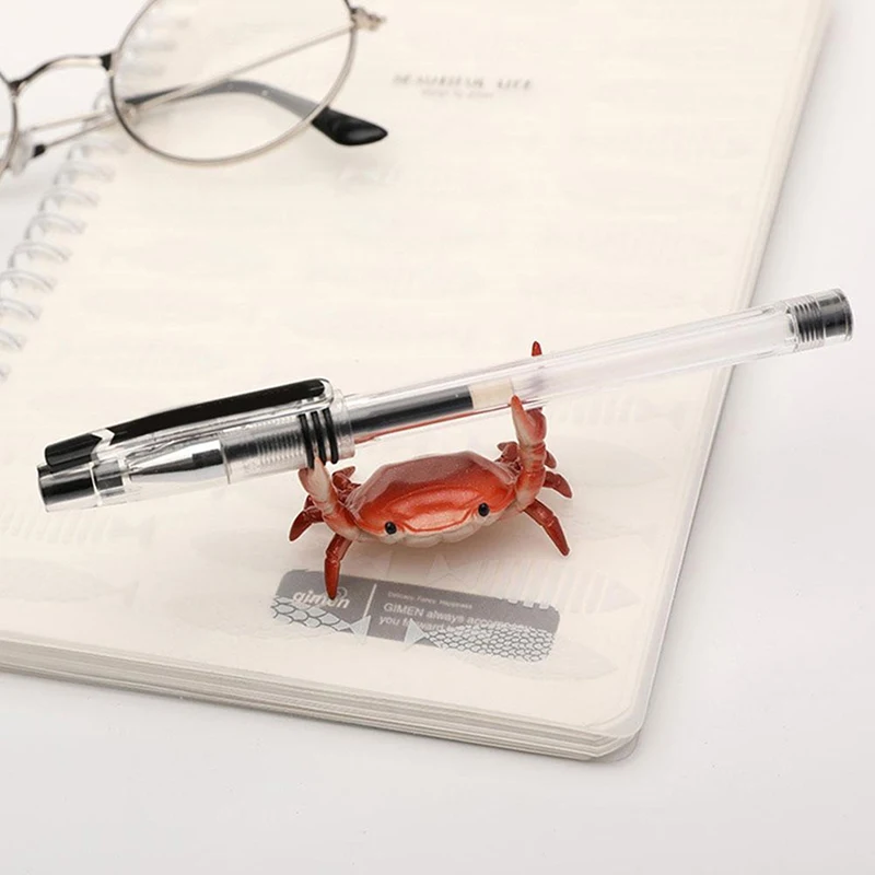 New Japanese Creative Cute Crab Pen Holder Weightlifting Crabs Penholder Bracket Storage Rack Gift Stationery