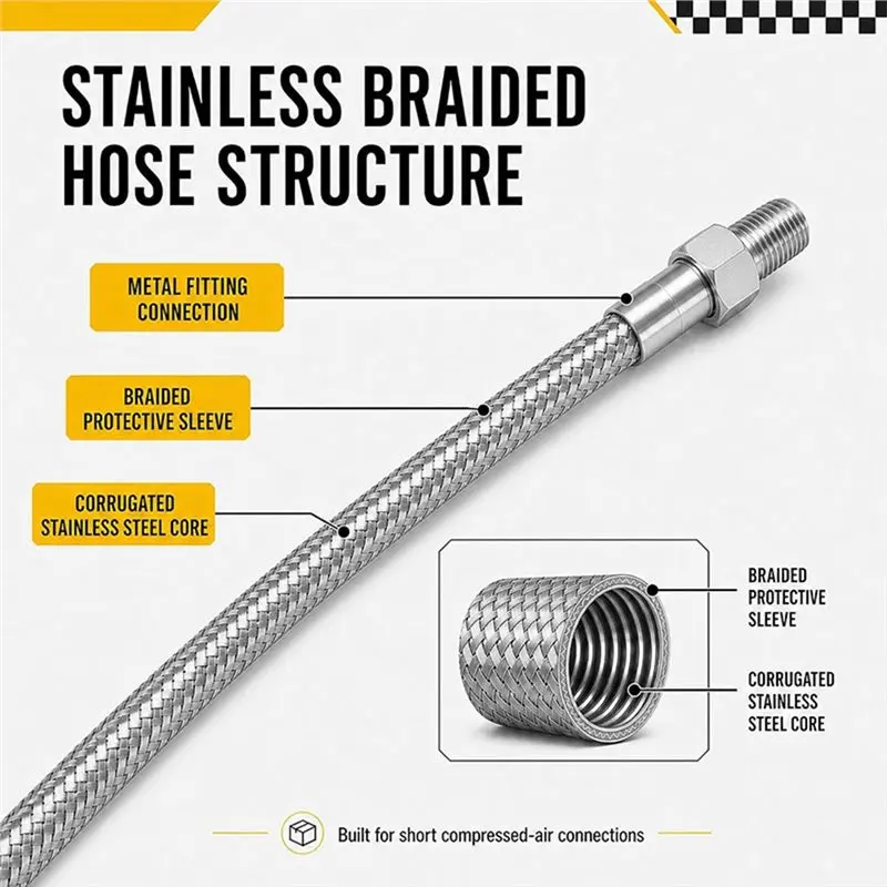 Eco Friendly Braided Sleeve Male Fittings, 1/4