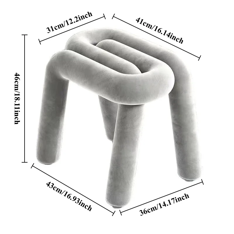 Dressing Chair Makeup Flannel Stool Luxury Comfortable Chair for Dressing Table Livingroom Clothing Store Modern Design image 5