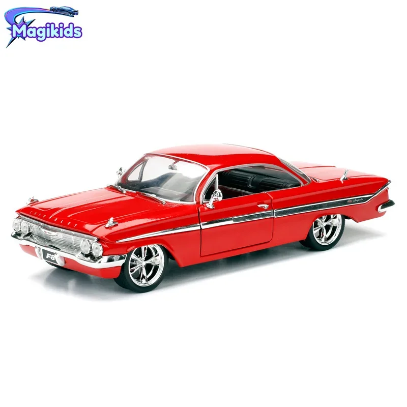 Jada 1:24 Fast & Furious Dom’s 1961 Chevy Impala Diecast Metal Alloy Model Car Chevrolet Toys For Children Gift Collection J6