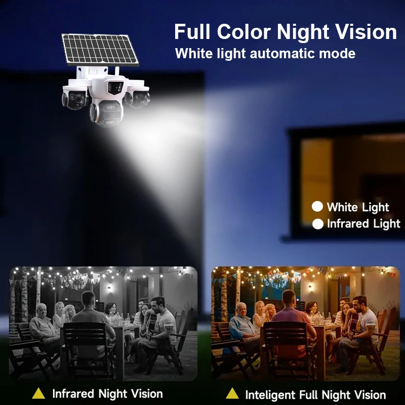 OKAM PRO Solar Camera 20MP HD 4G SIM 10X ZOOM IP66 Waterproof Outdoor Camera Smart Alerts Motion Tracking  PTZ Camera