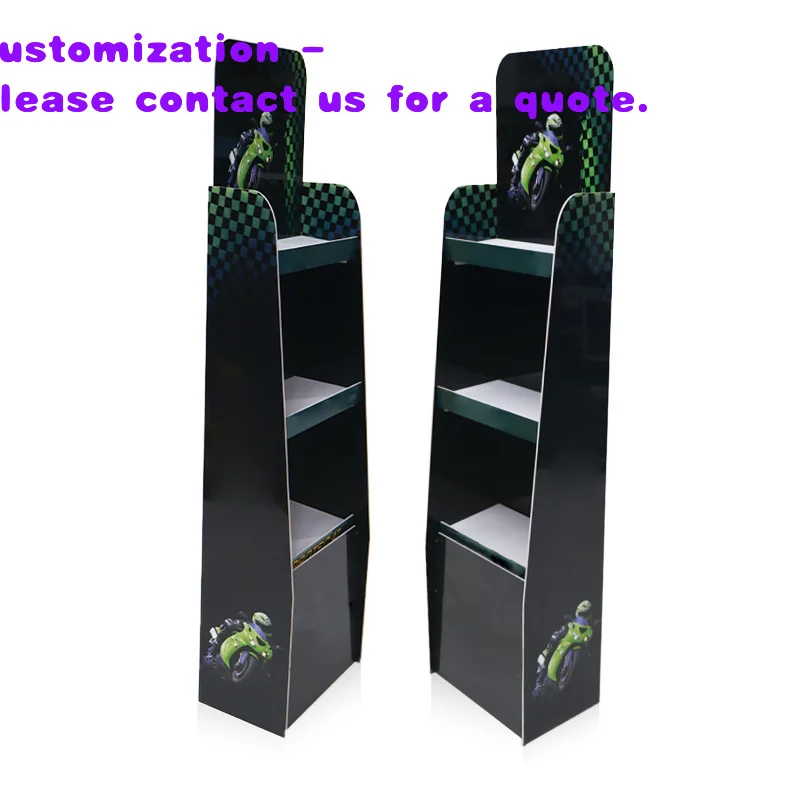 حامل عرض قابل للإزالة من MDF سهل التجميع للخوذات، مصنوع من البلاستيك PVC، قائم على الأرض، مخصص للدراجات النارية.