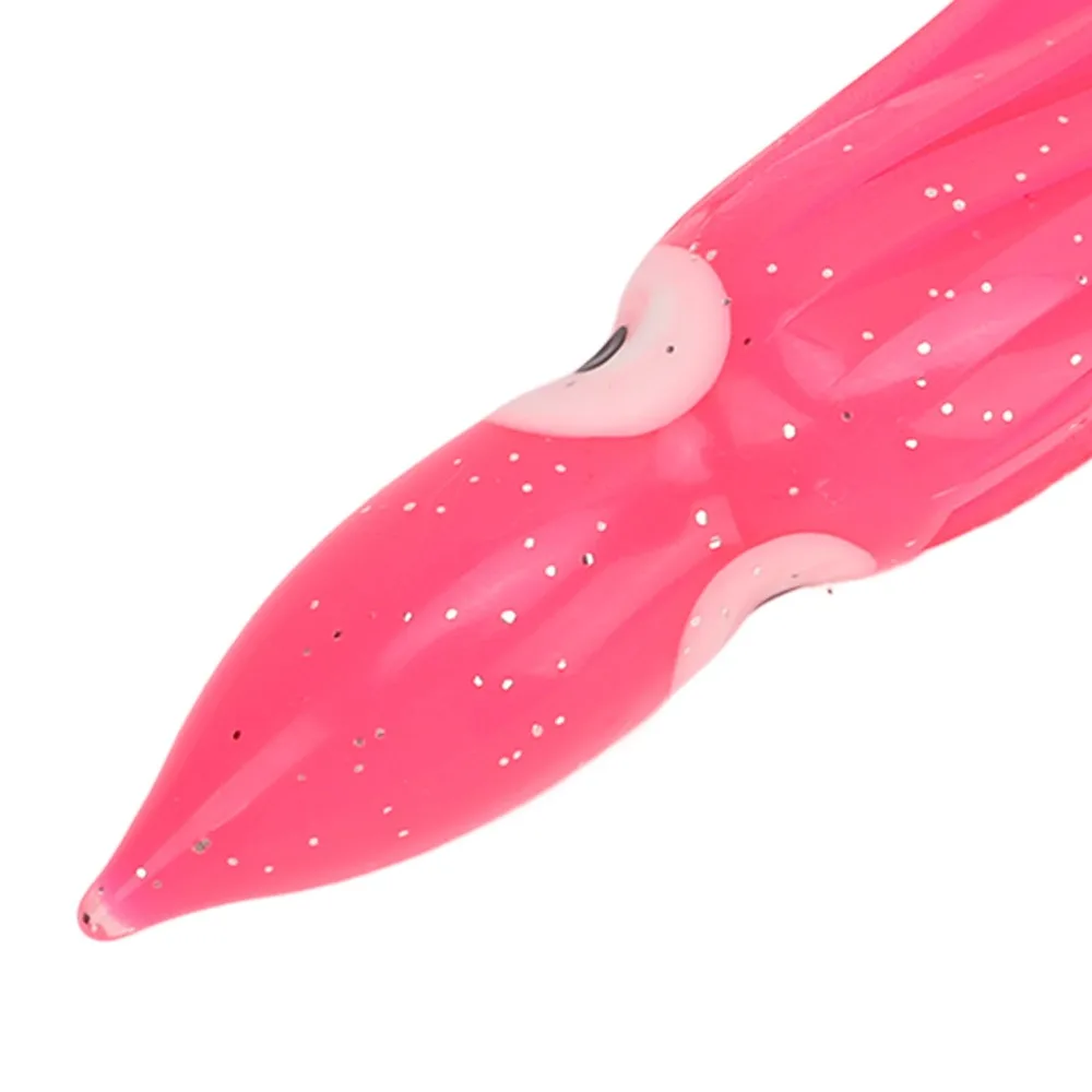 10PCS Durable PVC Squid Skirts Lures Lifelike Eyes 14/16/18cm Octopus Lures Pink Soft Trolling Baits Freshwater Fishing
