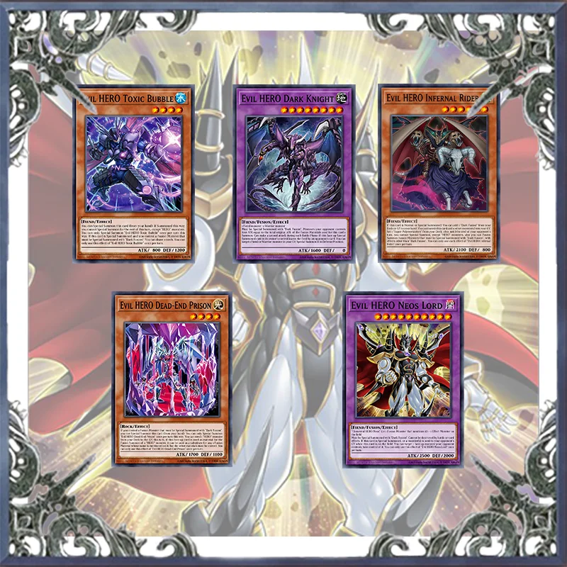 72 Pcs Evil HERO E·HERO Yugioh Card Game Deck Easy Play Not Original Master Duel DIY Deck 	Evil HERO Neos Lord