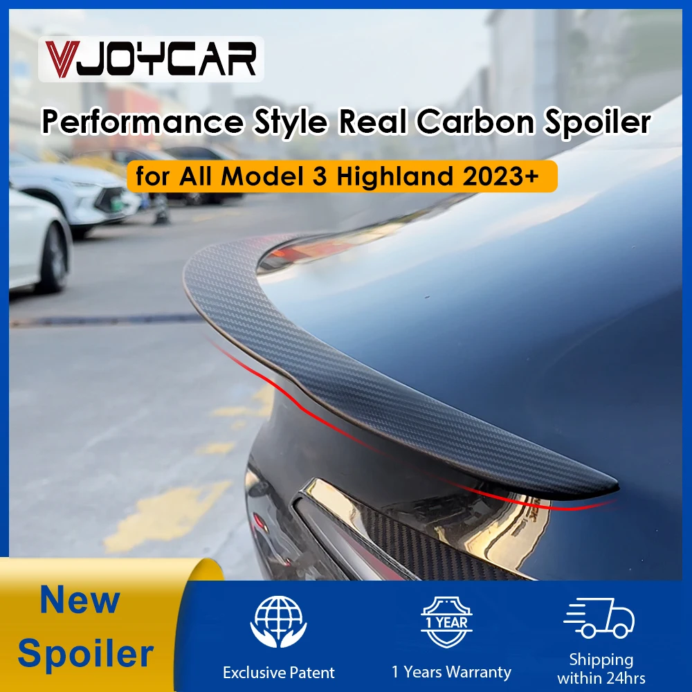 2024 New Performance Version Real Carbon Fiber Spoiler For Tesla Model 3 Highland Rear Carbon Trunk Wing 2023 + Auto Accessories