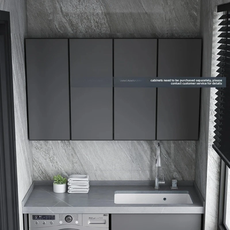 

zz balcony rock slab high and low basin integrated cabinet ceramic laundry basin with washboard space aluminum laundry