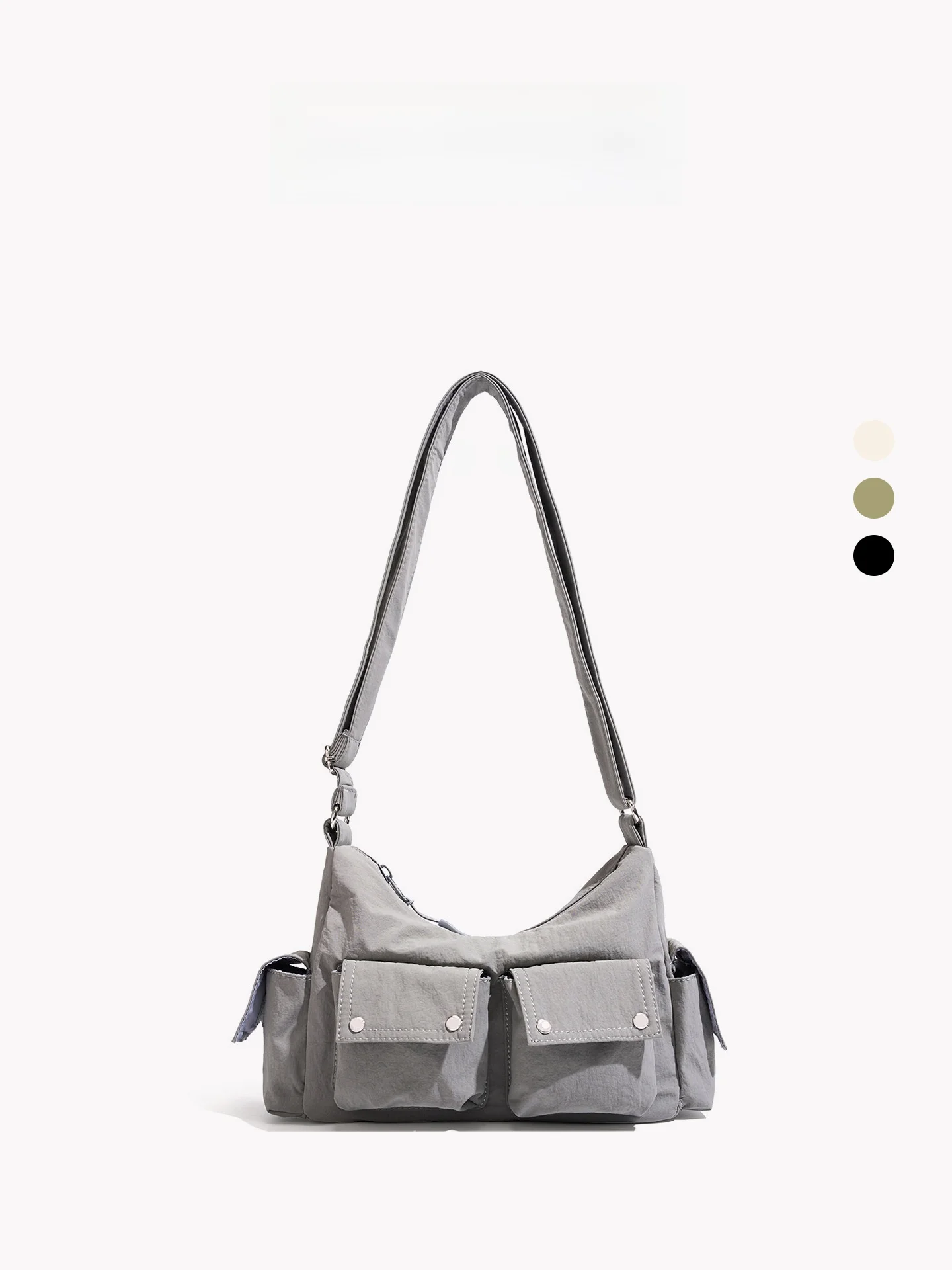 

Casual Nylon Motorcycle Bag Multi-Pocket Single Shoulder Crossbody Bag for Women Lightweight Satchel Dumpling Shape Soft Handbag