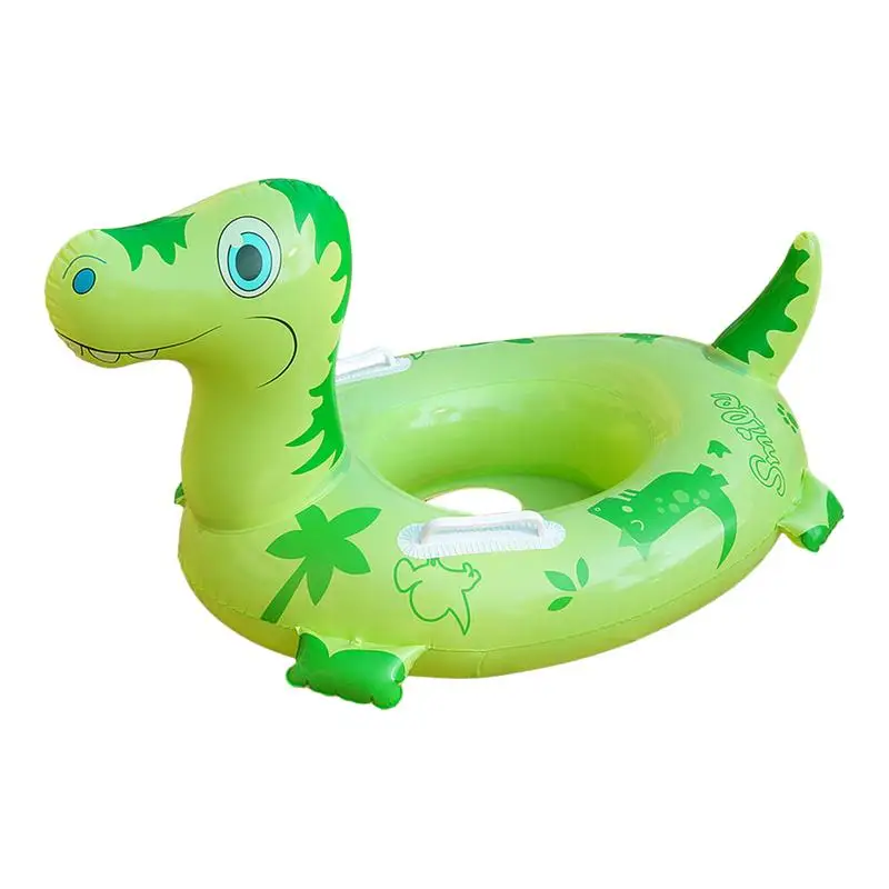 Dinosaur Pool Float For Kids Cartoon Dinosaur Swimming Ring Pool Floats Easy Inflation & Deflation Ride-On Party Toys Fun Summer