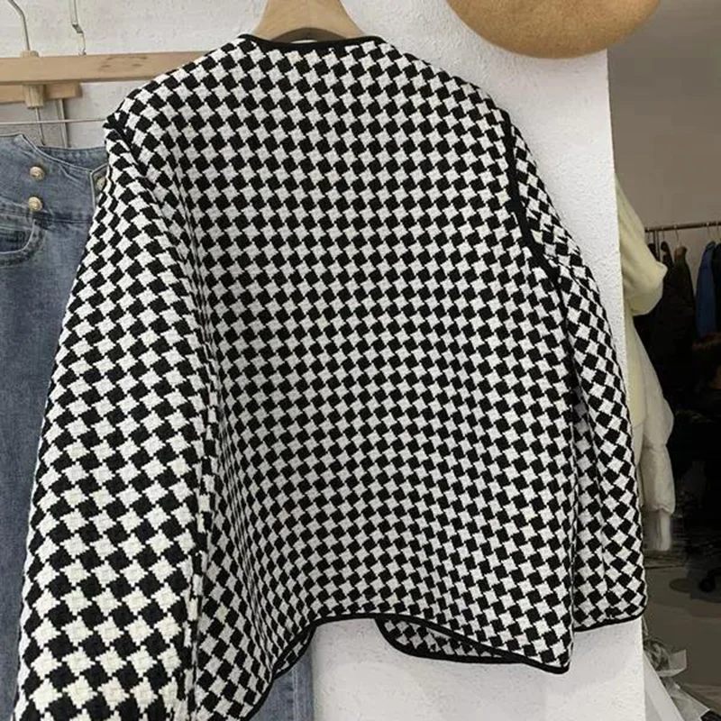 Tausend-Gitter hinzufügen Samt jacke gepolstert warmen Mantel Frauen Winter neue lose Lamm wolle Liner Plaid Mantel Dame Kleidung Tops