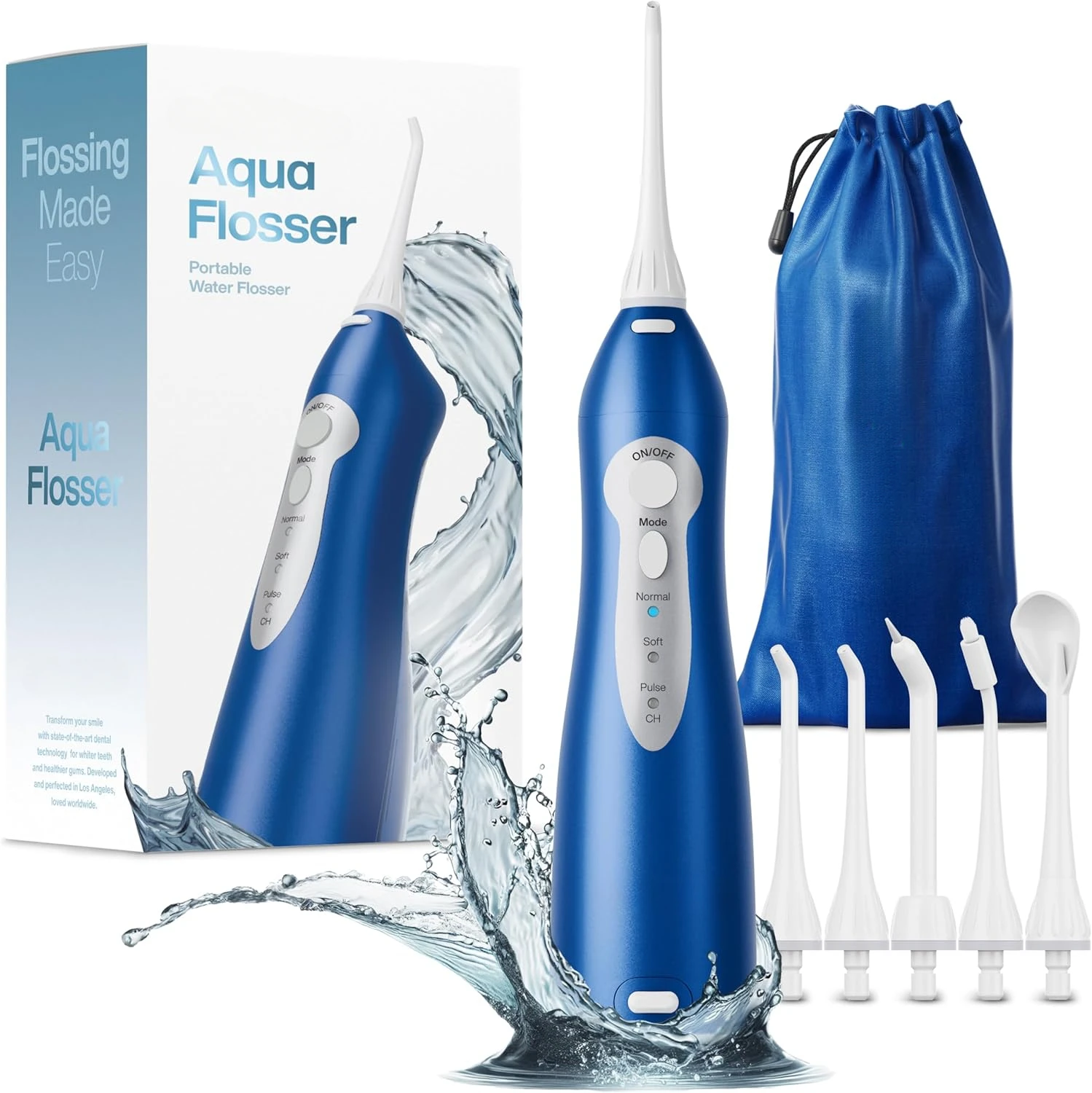 Water Flosser - Cordless Rechargeable Water Flossers for Teeth Cleaning - Waterproof Aqua Flosser, Portable Oral Irrig