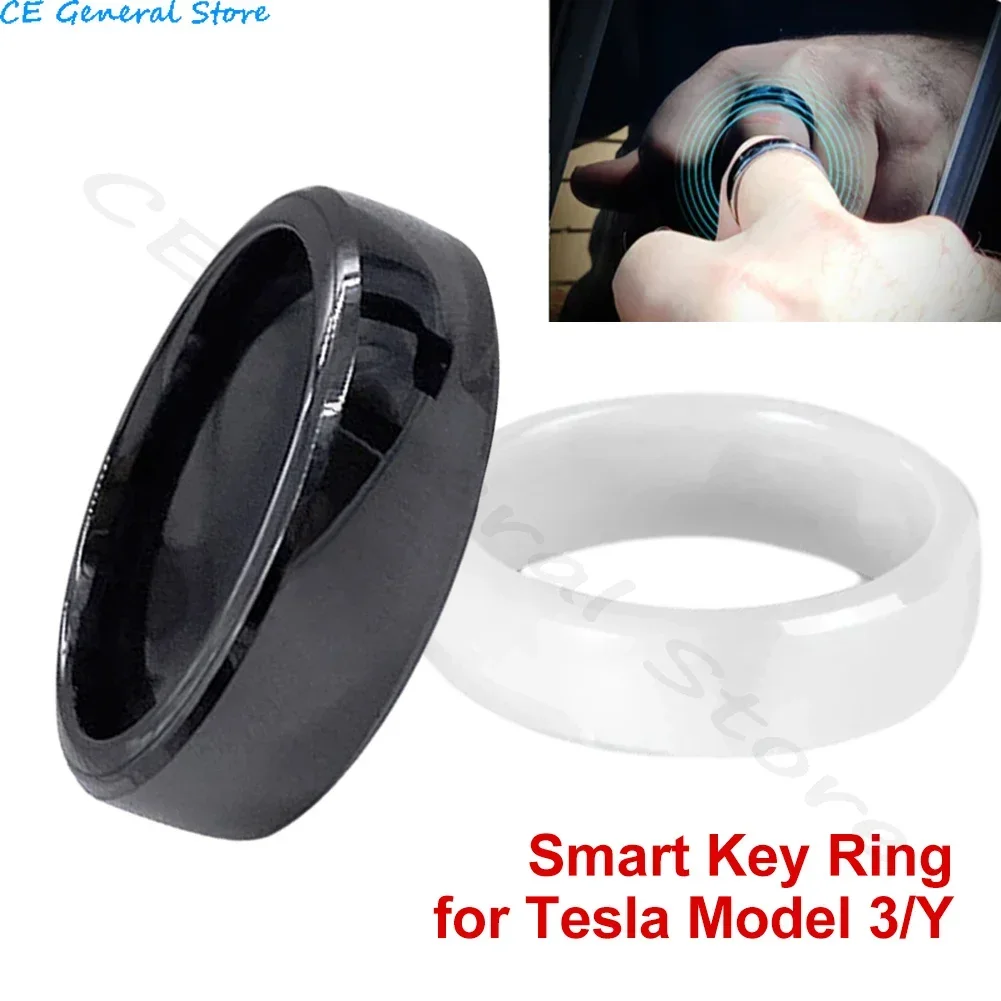 Für tesla modell 3 y 2012-2015 auto smart schlüssel ring zubehör nfc keramik ring autos chl üssel