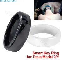 For Tesla Model 3 Y 2021-2023 Car Smart Key Ring Accessories NFC Ceramic Ring Car Key Card Fob Replacement Smart Ring Auto Parts