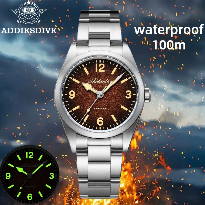 

ADDIESDIVE AD2544 Quartz Watch Sapphire Glass Luxury 316L Stainless Steel Super Luminous Men Watch 10Bar Waterproof Wristwatch