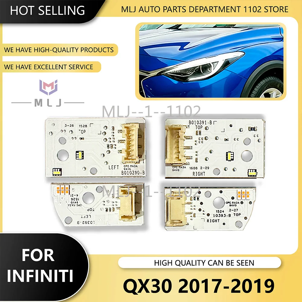

Для Infiniti QX30 Q30 2017-2019: Светодиодные платы дневных ходовых огней (ДХО) с функцией «Ангельские глазки» и указателями поворота, светодиодные чипы B010391-B B010390-B