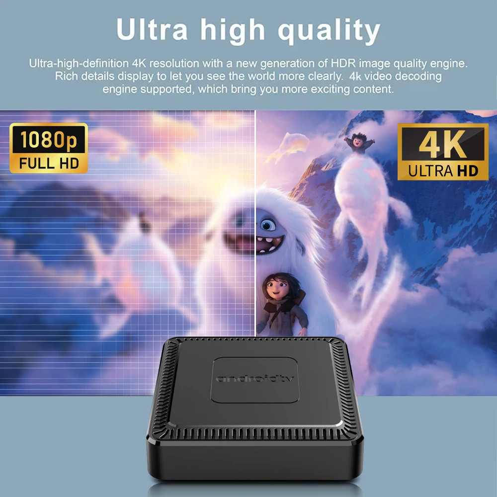 Q7 Android TV Box Voice Remote Control 4K Wifi 6 Ultra HD Smart Electronic Dual Band Home Player Full Netcom Decoder متوافق