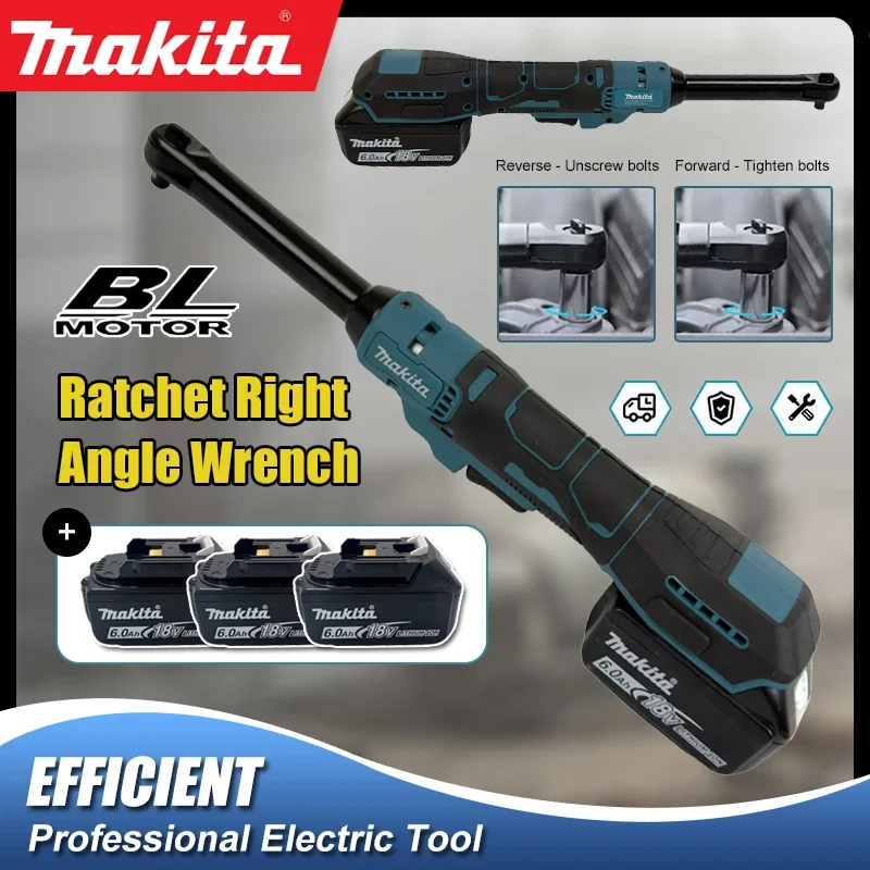 

Бесщеточный аккумуляторный угловой гайковерт Makita с регулируемой скоростью, многофункциональный, со светодиодной подсветкой, 18В, электроинструмент