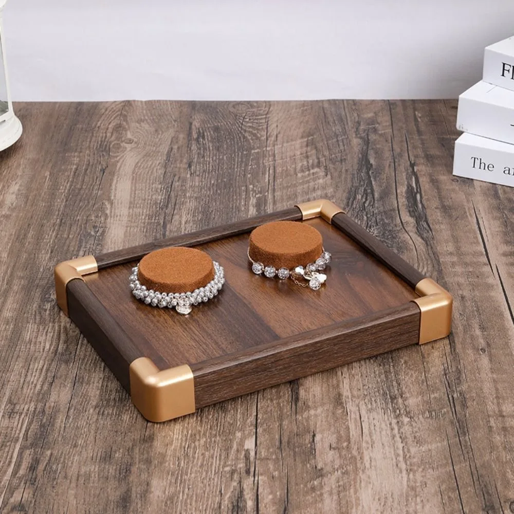 Walnut Wood Bracelet Tray Necklace Organizer Jewelry Display Stand Ornaments Storage Case Hand Jewelry Holder Bracelet Holder