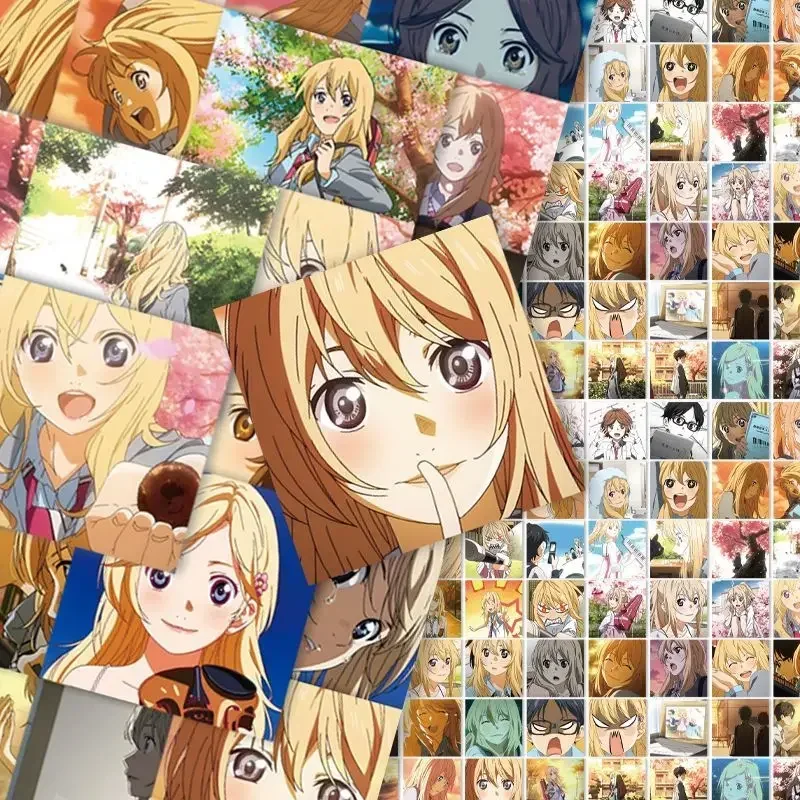 

Наклейки Arima Kousei Your Lie в апреле, Аниме периферийные наклейки «сделай сам» Miyazono Kaori, декоративные подарки, 60 шт.