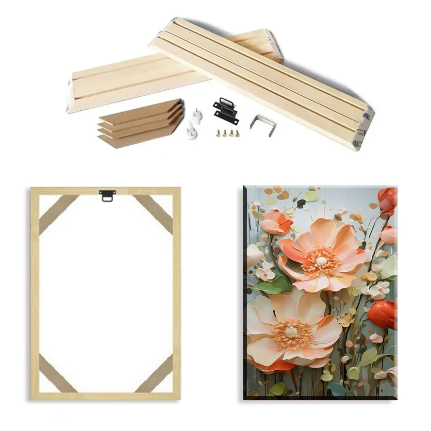 35x45 40x50cm  Wall Art Painting Frame Wooden Frames for Canvas Oil Painting Diamond Painting Frames Canvas Wood Wall Frame