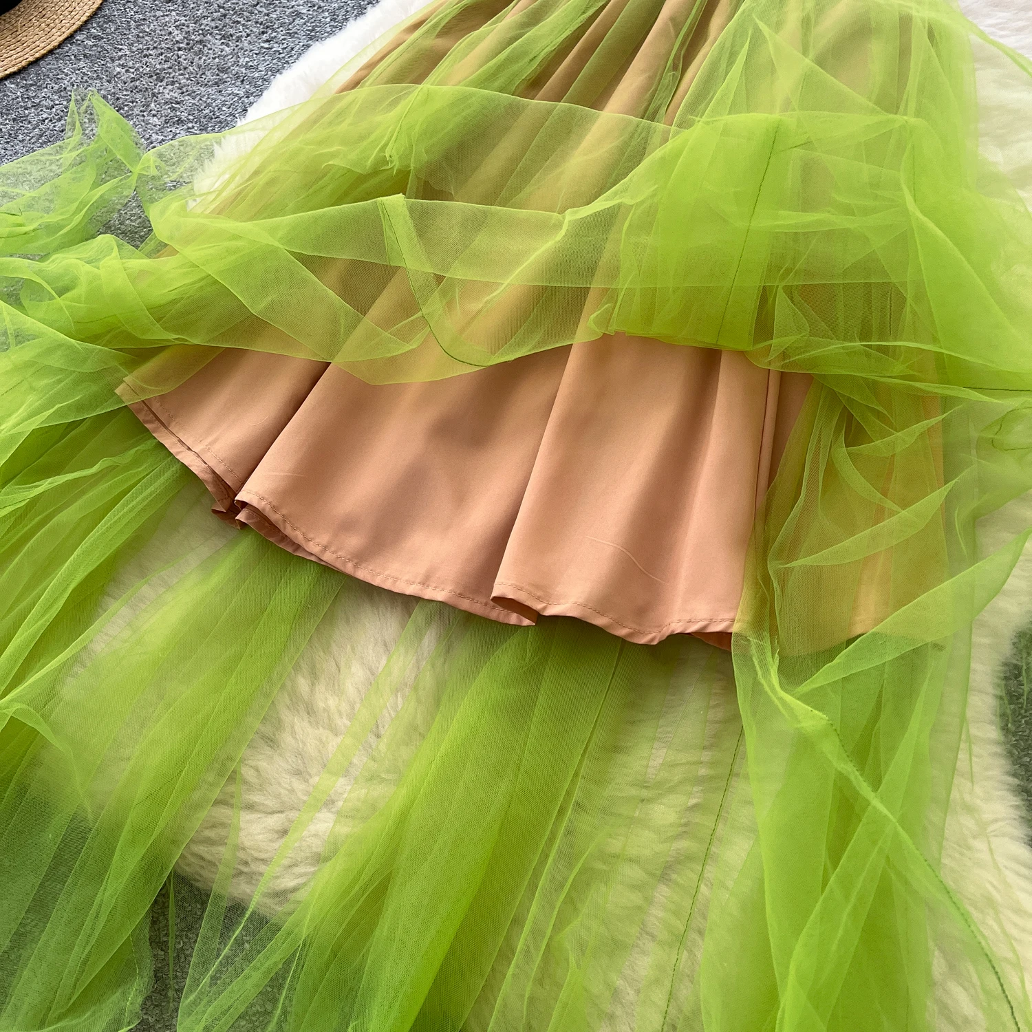 Chic vintage Sexy sleeveless lace mesh off shoulder Elegant Fairy korean fashion Boho Sundress women clothing