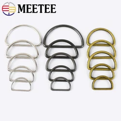 20pcs Meetee 15-50mm Metal Dee D Ring Buckle Webbing Backpack Bag Shoes Adjustment Buckles Strap Pet Collar Sewing Accessories