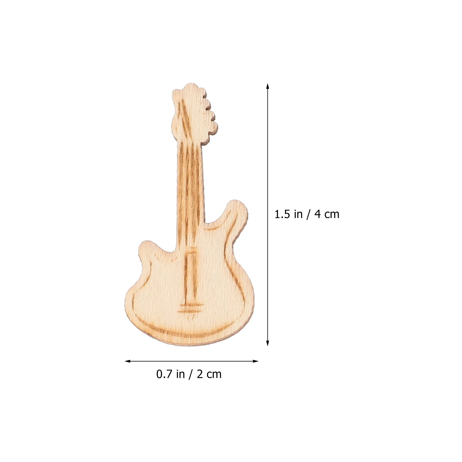 Instruments Wooden Cartoon Musical Notes Piano Guitar Bass Saxophone Series DIY Handmade Decorative Chips 100pcs Accessories