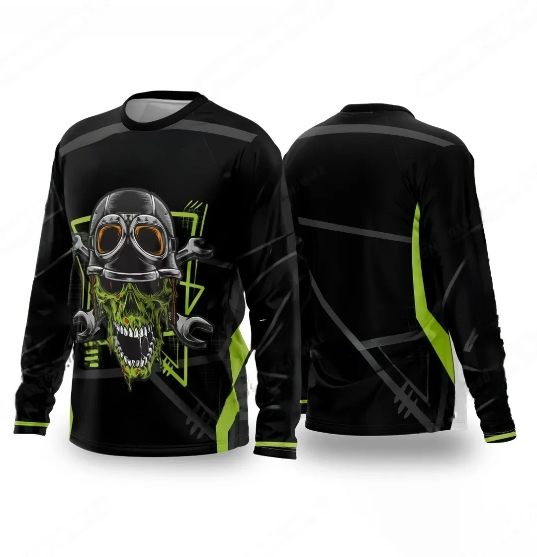 

Hot Selling 3D Printed Motorcycle Long Sleeved T-shirt BMX Quick Drying Breathable Cycling Shirt for Men Women Cycling Fashion