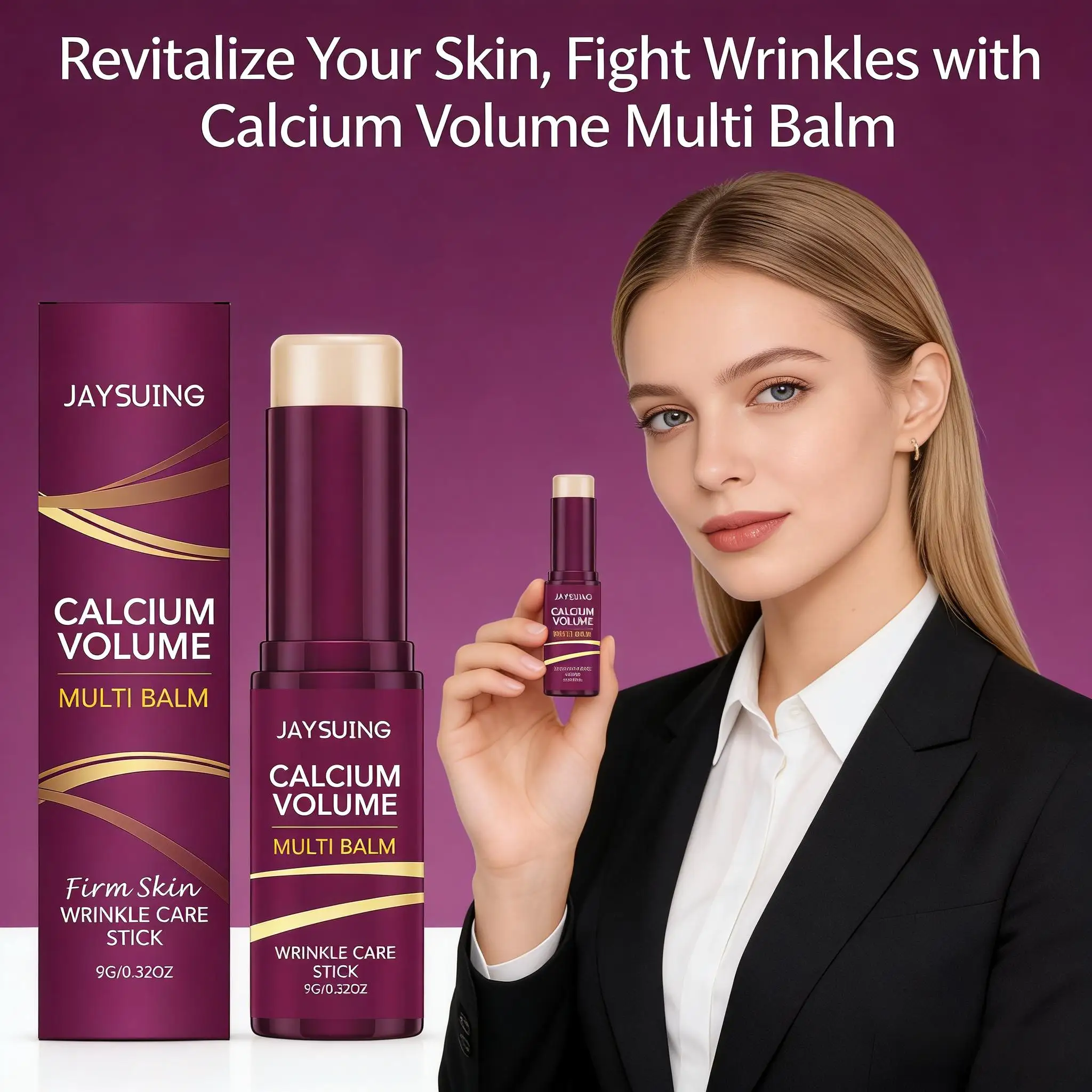 Calcium Volume Multi Balm Stick Reduce Wrinkle Bounce Lifting Firming Skin Deep Moisturizing Lighten Fine Lines Skincare Stick