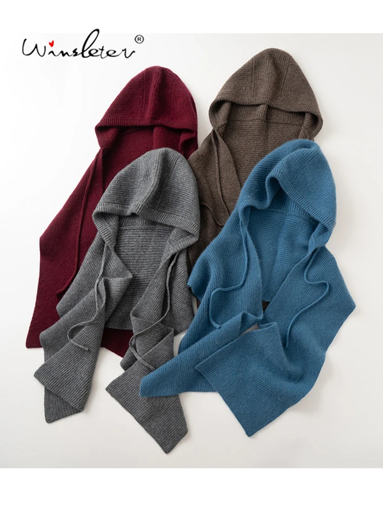 Winsleter-35%Cashmere 65%Wool Elegant Knit Hat, Riding Windproof, Women Korean OL Versatile Warm Cap, 2026 Autumn New A6O550CC