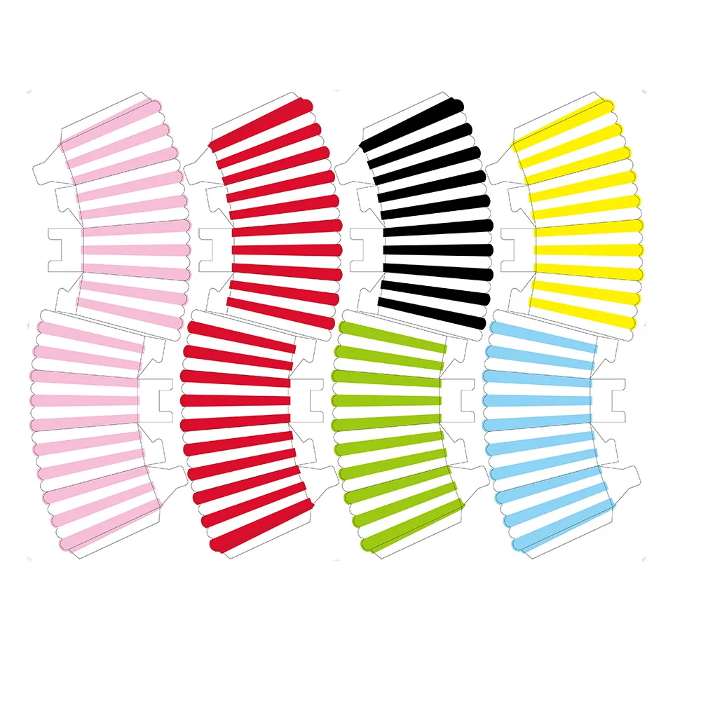 12/36/60/120 قطعة الوردي الأبيض شريط الفشار صناديق البوب الذرة الحلوى لصالح أكياس الزفاف عيد ميلاد فيلم أدوات المائدة وجبة خفيفة صناديق