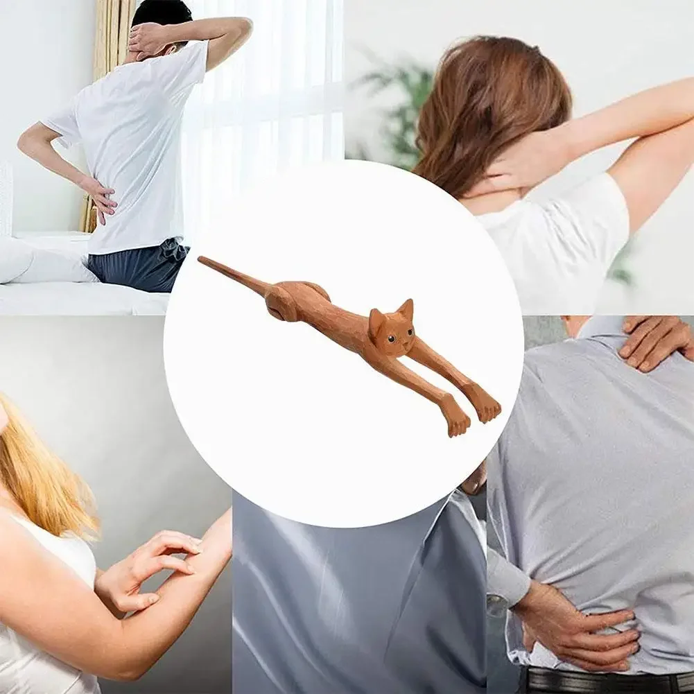 Creative New Cat Shaped Back Scraper Manual Massage Tool Pet Scratch Device Home Decoration Give Elders Gifts