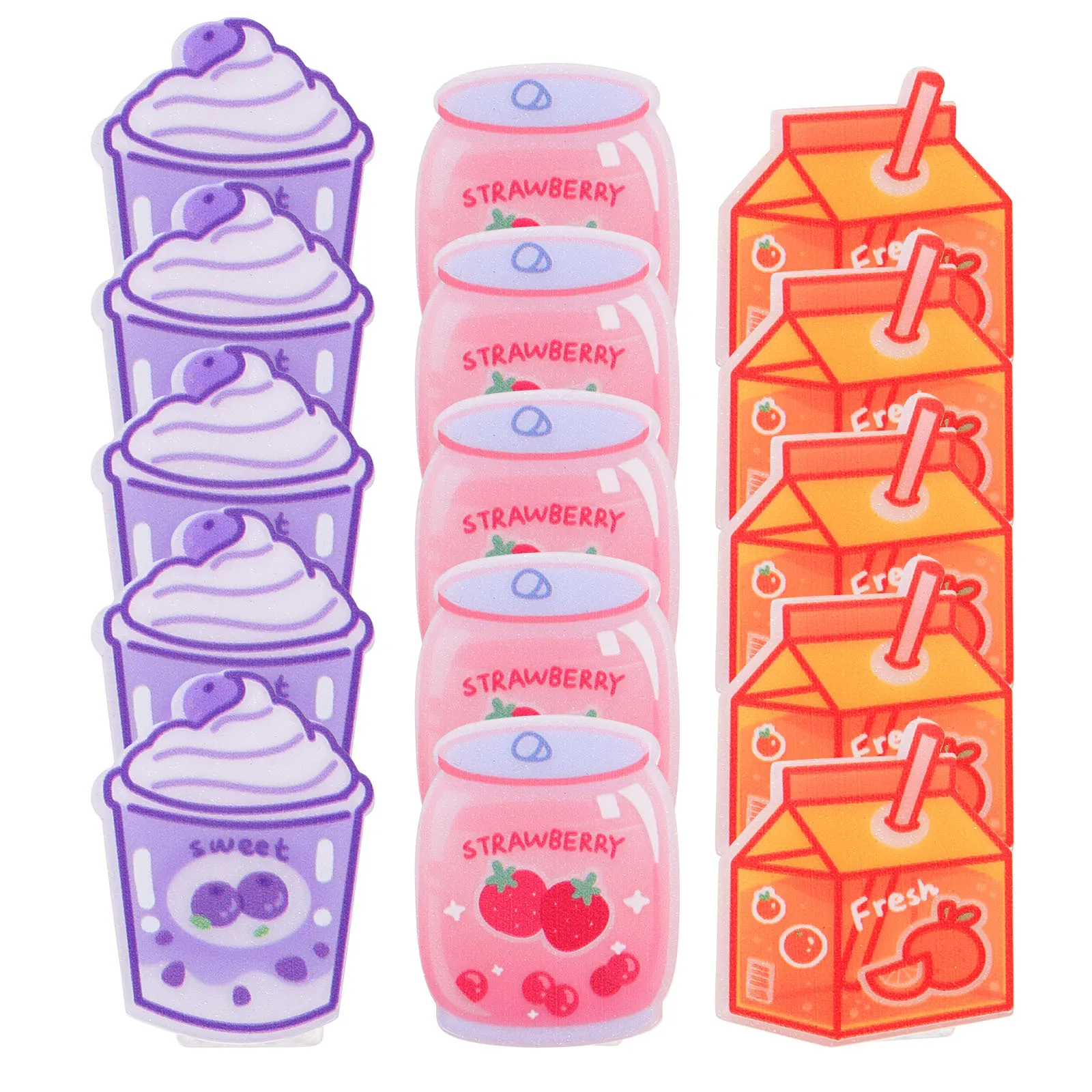 15 stuks schattige cartoon drankclips schattig kantoorbenodigdheden acryl afdichtingsclip multifunctionele documenten clips bureaubenodigdheden