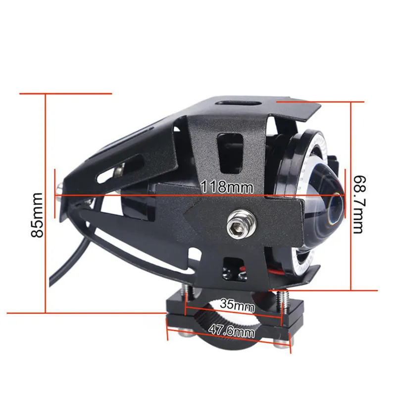 U7 LED Motorcycle Headlight Driving Lamp Angel Eyes Spotlight Headlamp Motorcycle Accessories Driving Lamp Spotlight