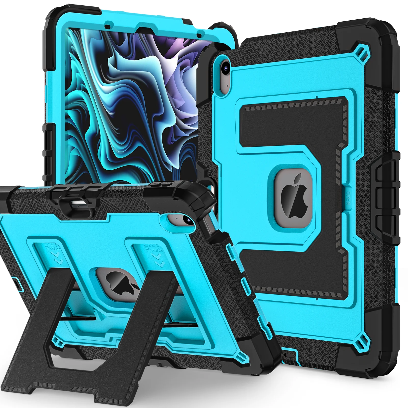 

Прочный защитный чехол для iPad 10th 10.9 A16 11th Прочный противоударный чехол для iPad 10 с ремешком через плечо с подставкой