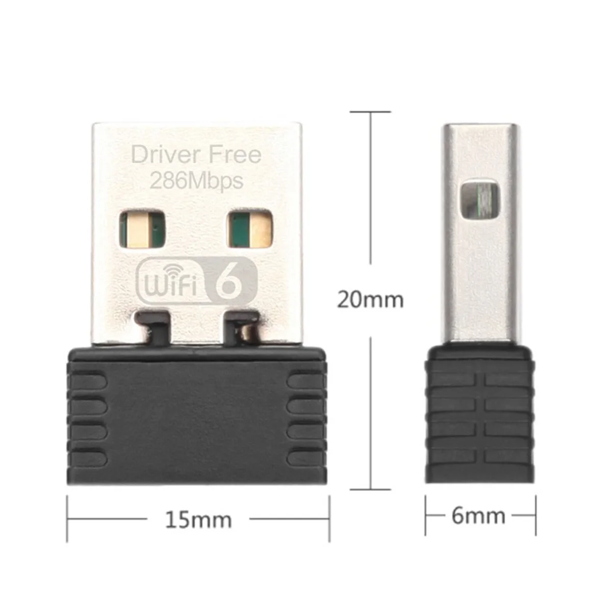 Adaptador sem fio WiFi para computador, Mini Receptor, Placa de rede USB para Windows 7, 10, 11, AX286, 802.11AX, 2.4GHz, Free Driver