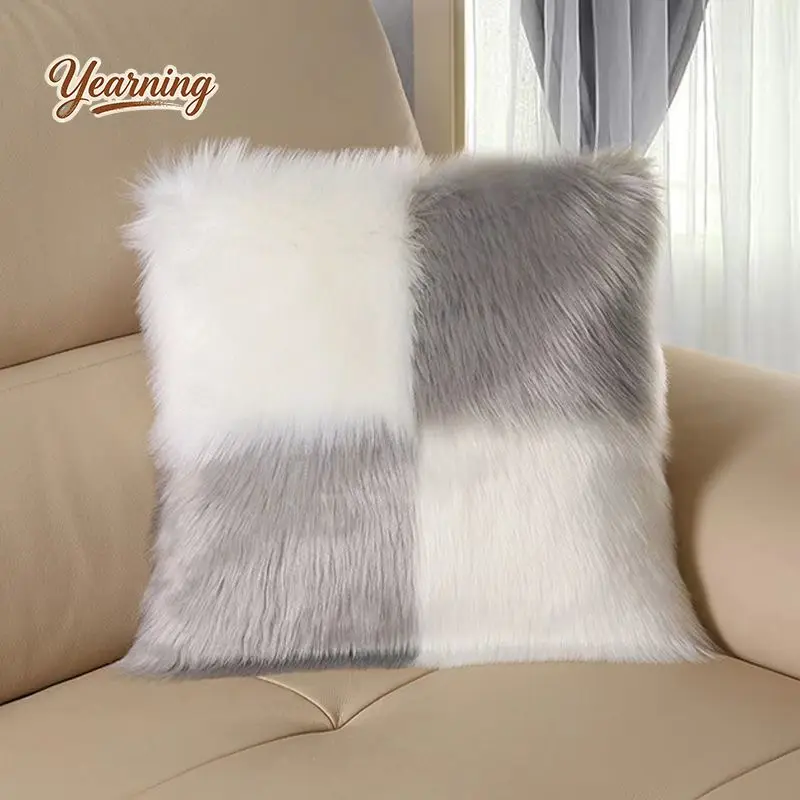 

Princess Style Plush Pillow with Insert Soft Wool Cushion Luxury Romantic Decor for Sofa Bedroom Home