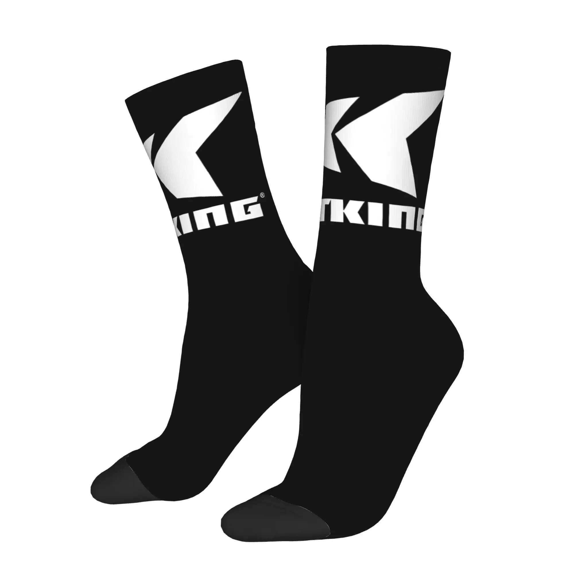 

Funny Crazy Sock for Men Kasetkinng Fishing Rod Black Color Vintage Pattern Printed Crew Sock Novelty Gift
