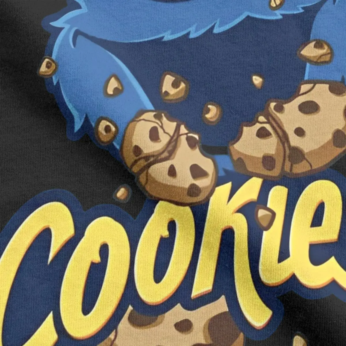 Sesame Streets Cookie Monster T Shirt Men Cotton Fun T-Shirts Crew Neck Cartoon 80s TV Series Tee Short Sleeve Clothes