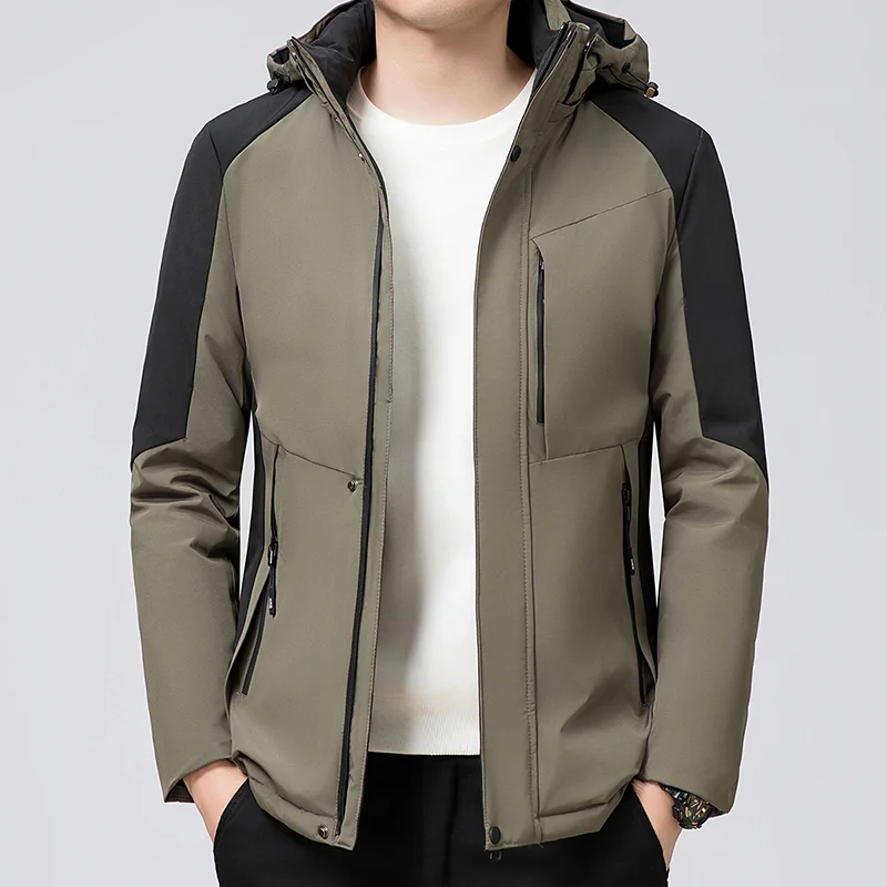 

Men's Contrasting Color Lantern Long Sleeve Zipper Pocket Cardigan Jacket Fashionable Casual Top