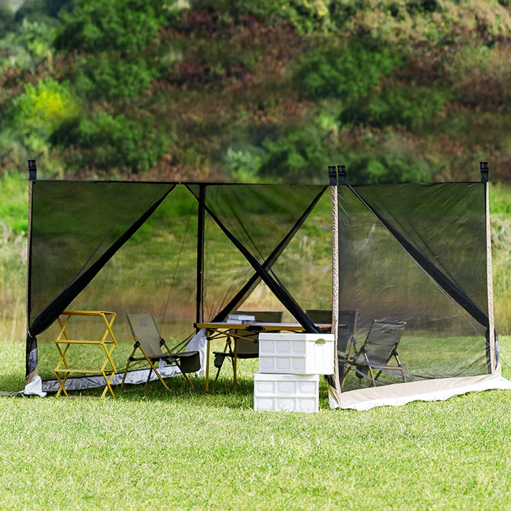 

Сетчатая палатка с навесом Sunwall, водонепроницаемая палатка для 10x10 футов, выдвижные прямые беседки, наружные только Четырехсторонние сетки