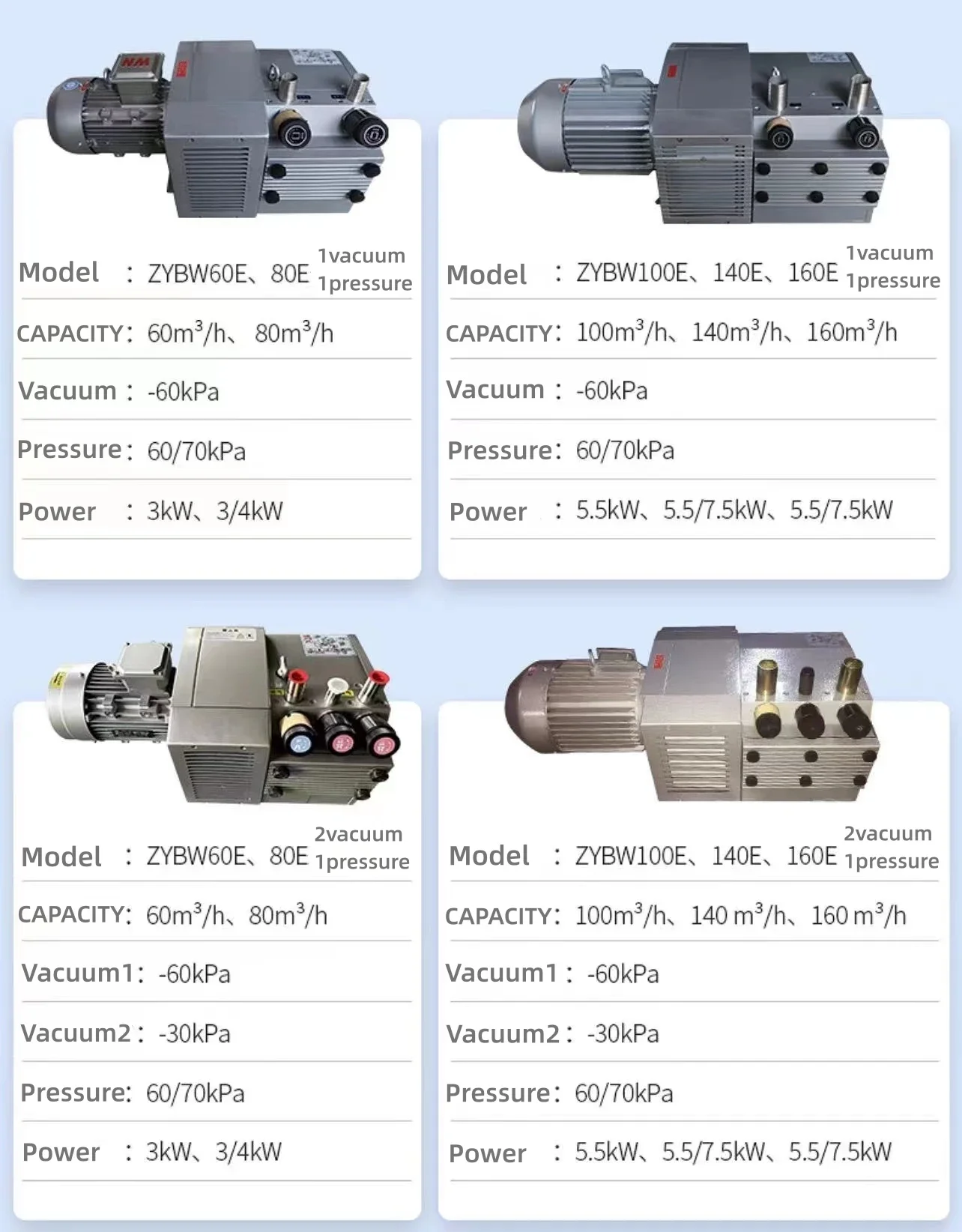 

ZYBW80E-DVT3.80 Vacuum and Pressure composed air Pump for Printing and Packaging PAPER FEEDING AND COLLECTING