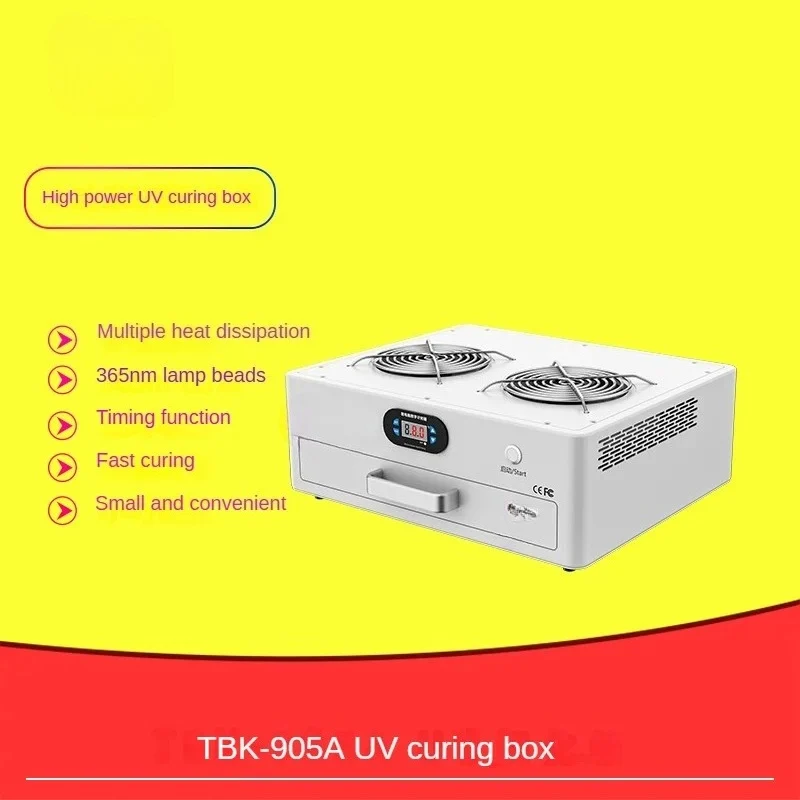 905A UV Curing Box 365nm Professional Phone Screen Repair Tool for LCD, OLED & Curved Glass with Fast UV Glue Drying