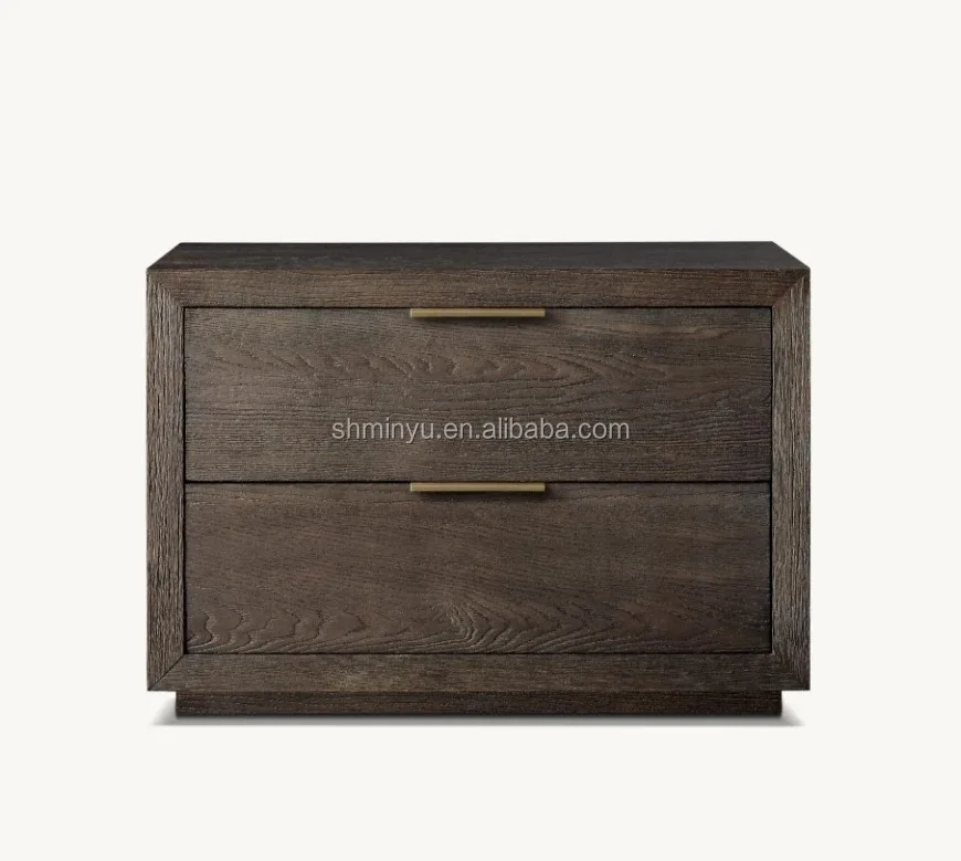 

Modern High Quality Home Bedroom Furniture Solid Wood 2-Drawers Bedside Table