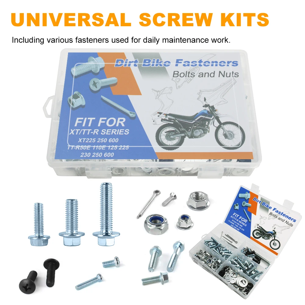 

120 PCS Plastics Fenders Body Engine Bolts Kit Bodywork For Yamaha XT225 XT250 XT600 TT-R50E TT-R110E TT-R125/225/230/250/600