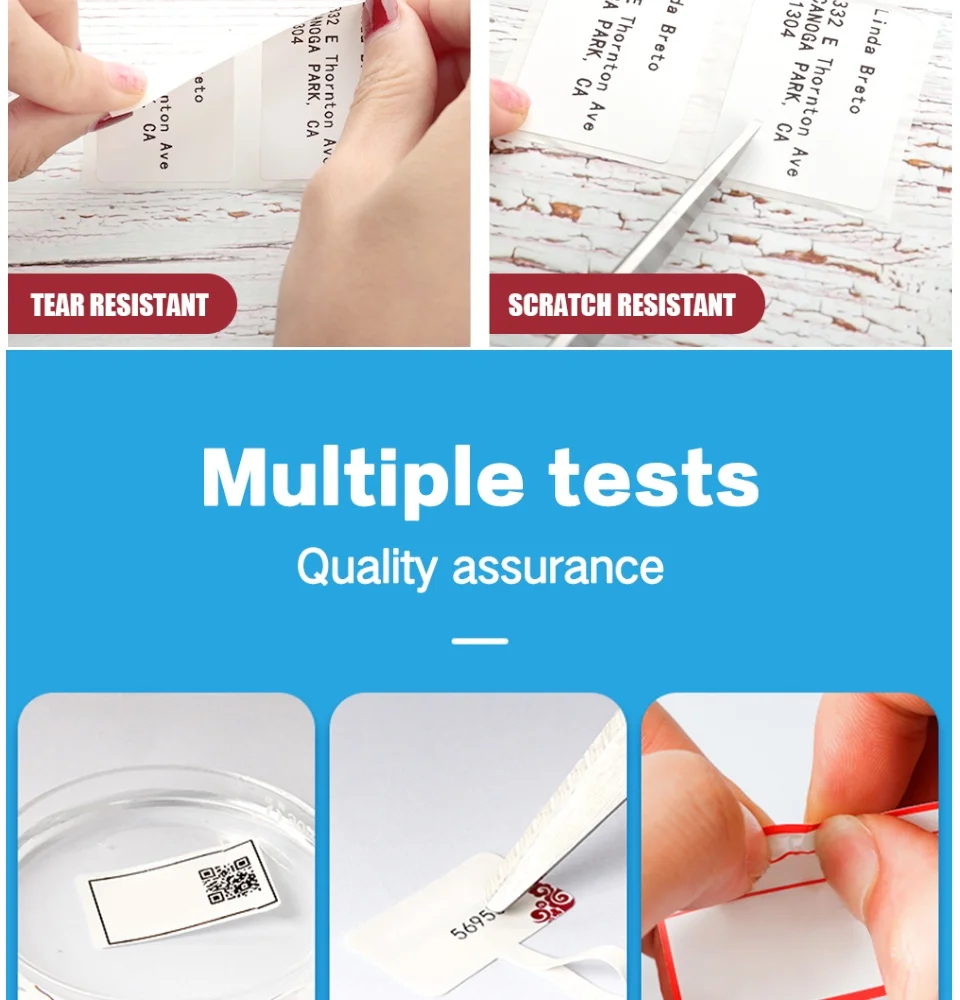 Phomemo Multi-Purpose Square Self-Adhesive Label for Phomemo M110/M200 Label Printer Width 20-50mm Labels/Roll