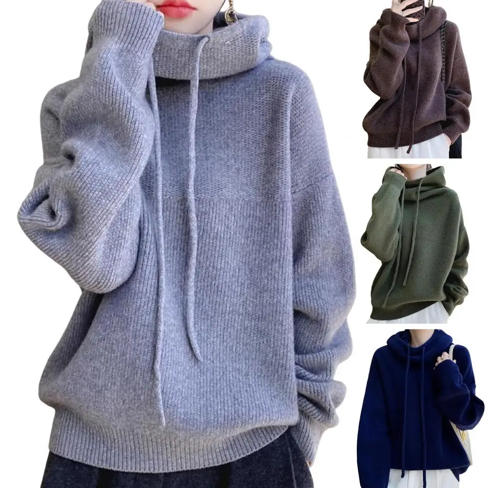 Fashion Basic Autumn Winter Wool Sweater Cashmere Pullover Hoodies Solid Color Soft Long Sleeve Basic Clothing Tops