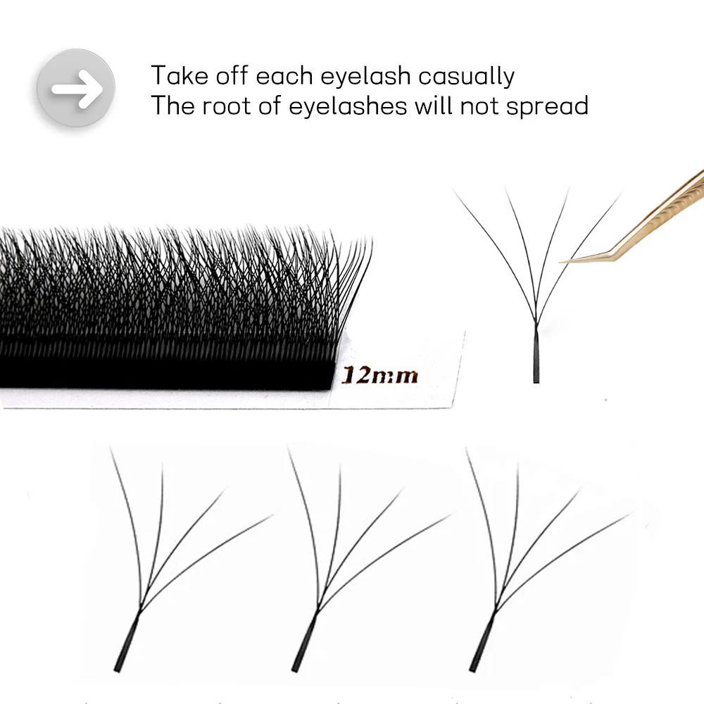 W Shaped Bloom 2D 3D 4D 5D 6D 7D 8D Automatic Flowering Premade Fans Eyelashes Extensions Natural Soft YY Individual Lashes