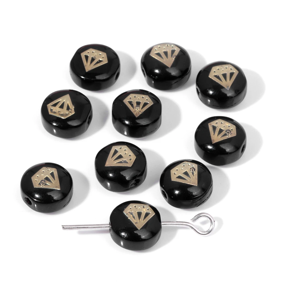 Natural Black Shell Beads Star Crescent Cross Mother Of Pearl Shell Charm for DIY Jewelry Making Bracelet Pendant Necklace 7-8mm